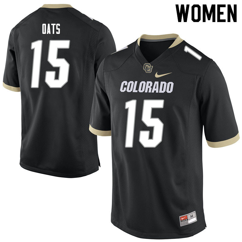 Women #15 D.J. Oats Colorado Buffaloes College Football Jerseys Sale-Black